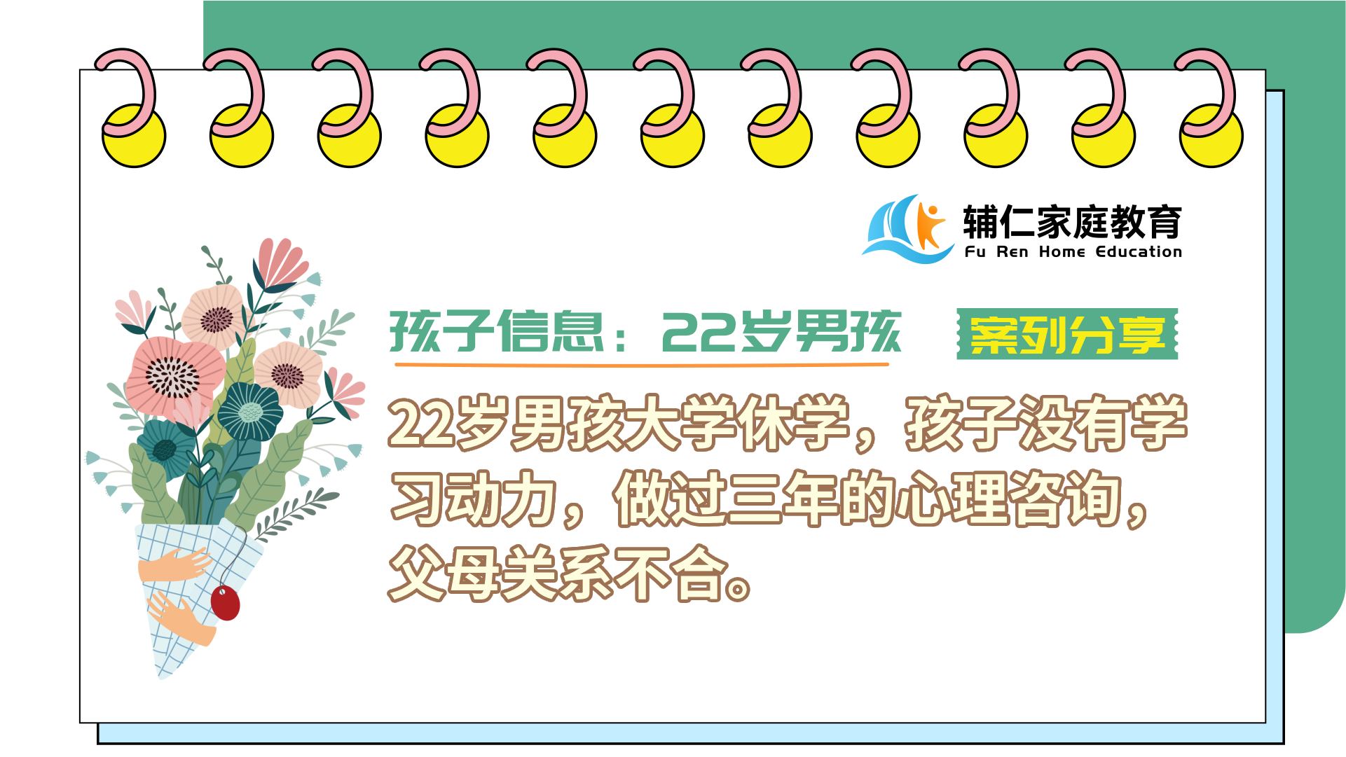 22岁男孩大学休学，孩子没有学习动力，做过三年的心理咨询，父母关系不合
